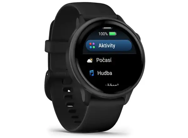 Garmin vívoactive 6 inteligentné hodinky Slate silikónový remienok Black