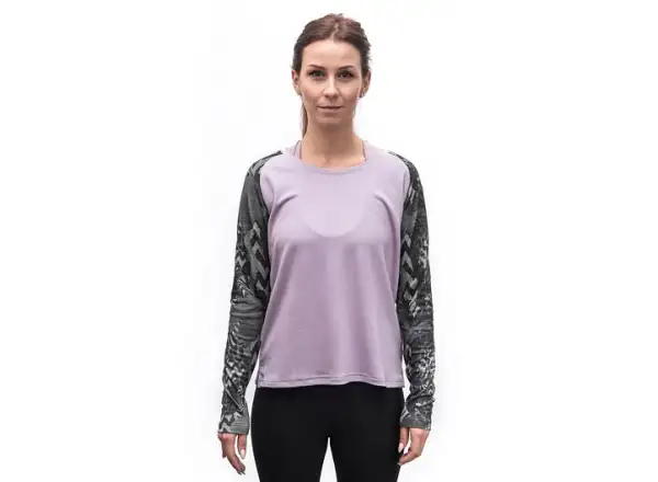 Sensor Merino Blend Impress dámske tričko dlhý rukáv Mystic Violet/Zebra