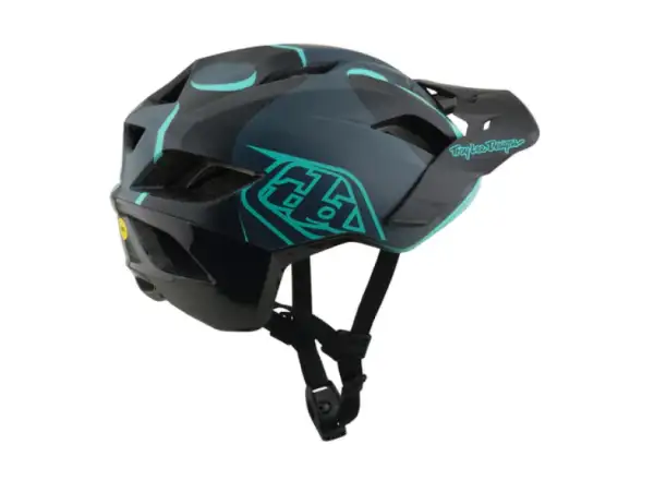 Troy Lee Designs Flowline SE MIPS prilba Badge Carbon/Real Teal
