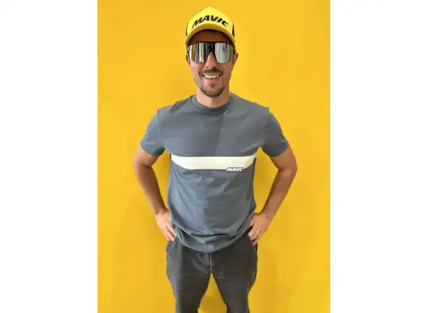 Mavic Corporate Stripe pánske tričko krátky rukáv Orion Blue/Off White
