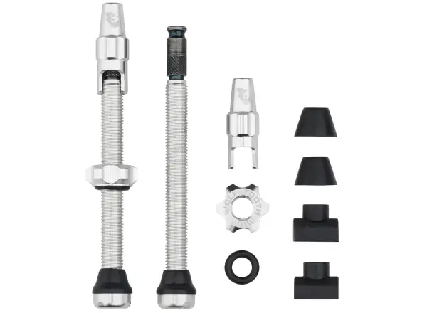 Wolf Tooth bezdušové ventily Click Valve kit 60mm raw silver