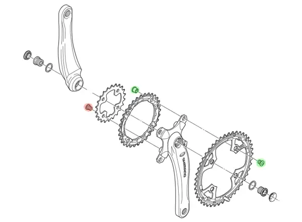 Shimano FC-M540/590 skrutky do prevodníka 4ks Small