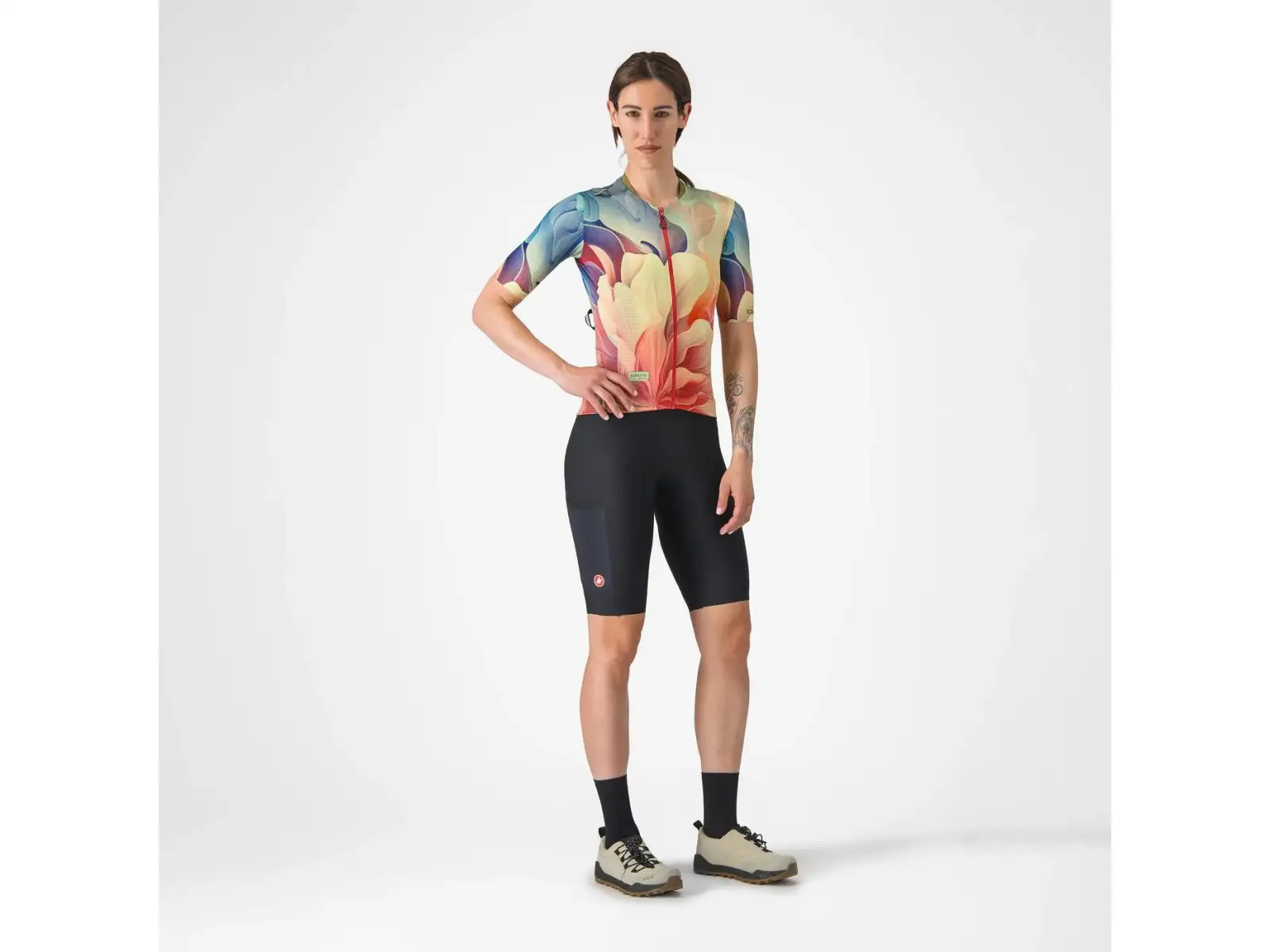 Castelli Unlimited Pro dámsky dres krátky rukáv Multicolor Green