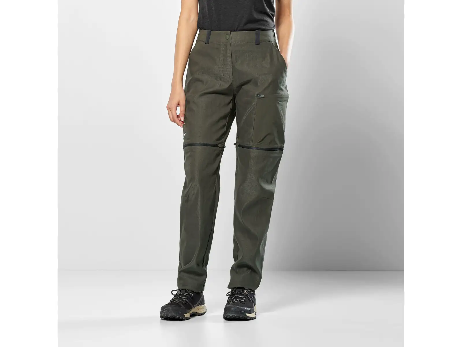 Salewa Puez Hemp/DST 2/1 dámske nohavice Dark Olive