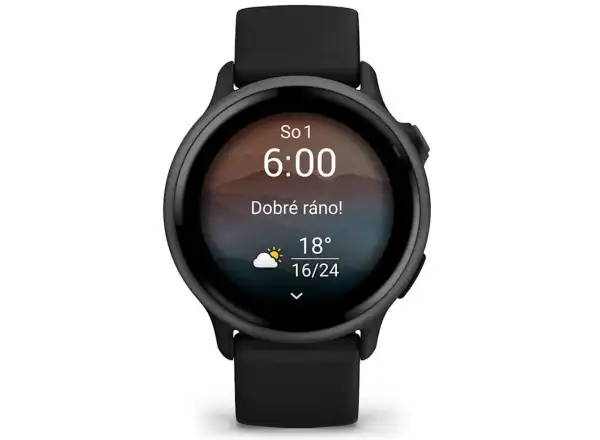 Garmin vívoactive 6 inteligentné hodinky Slate silikónový remienok Black