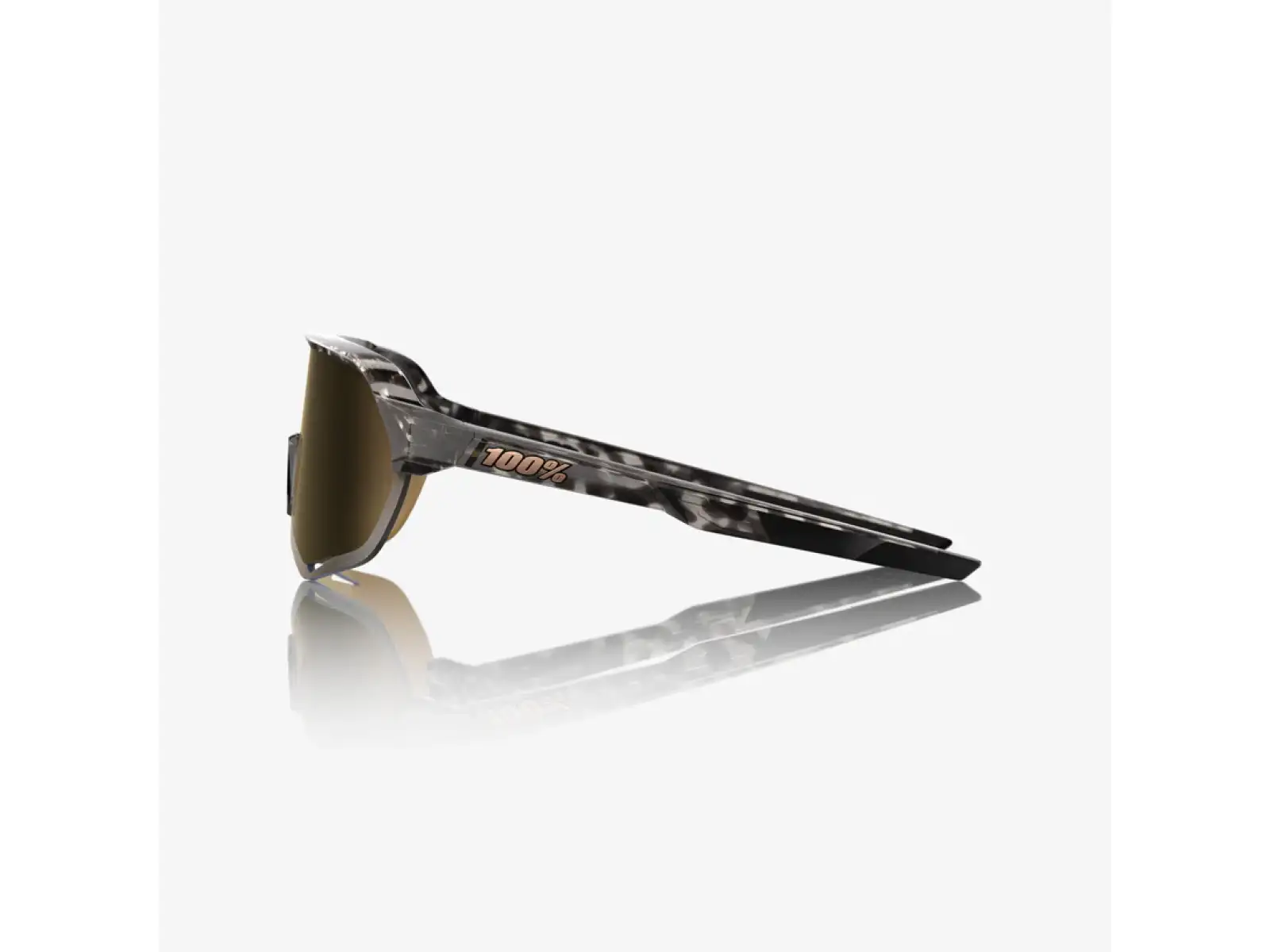 100% S2 slnečné okuliare Gloss Black Havana/Soft Gold Mirror