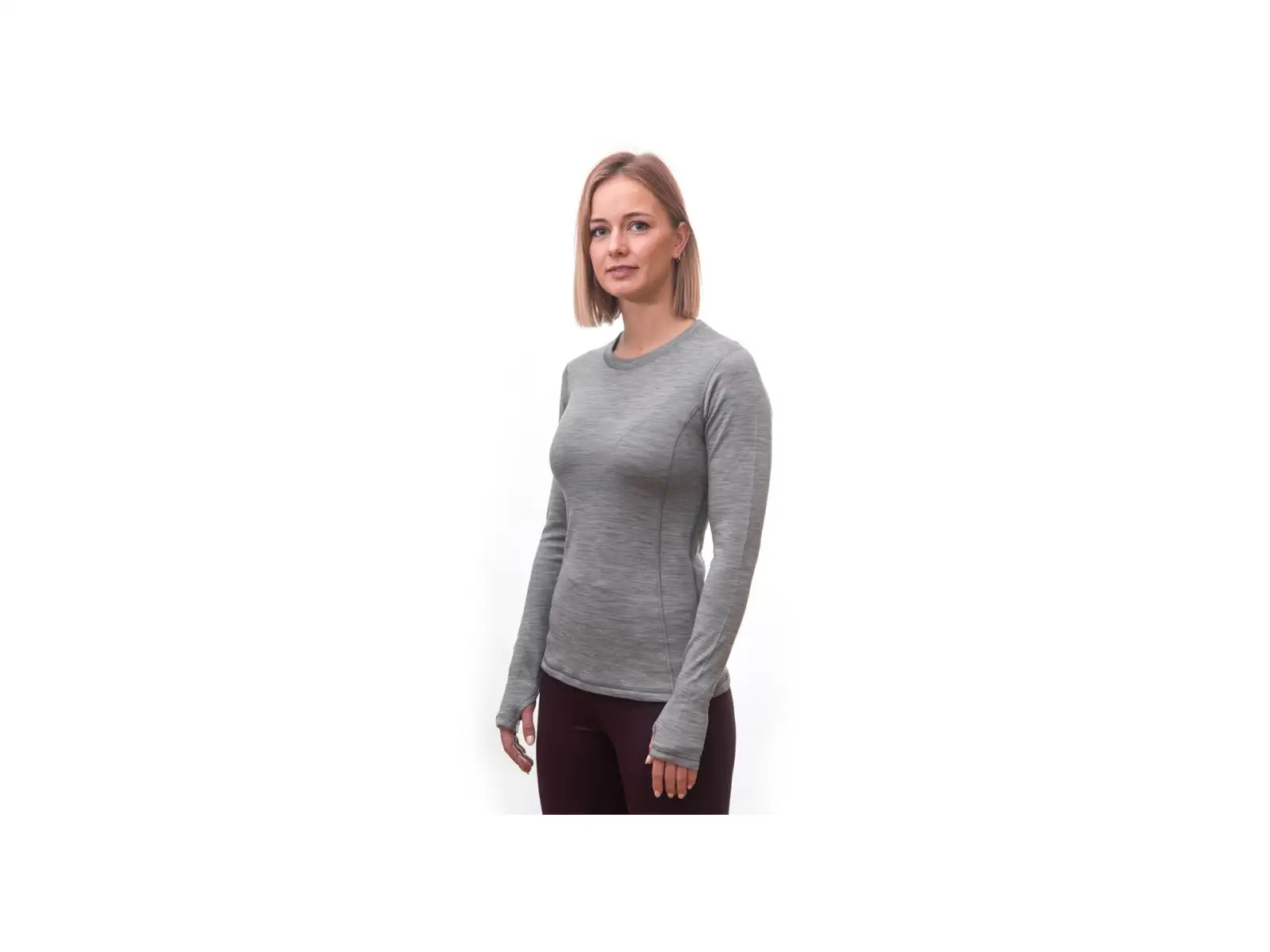 Sensor Merino Bold dámske tričko dlhý rukáv Cool Gray