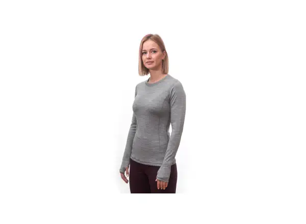 Sensor Merino Bold dámske tričko dlhý rukáv Cool Gray