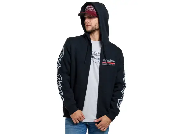Troy Lee Designs Factory Racing pánska mikina na zips Black heather/Red