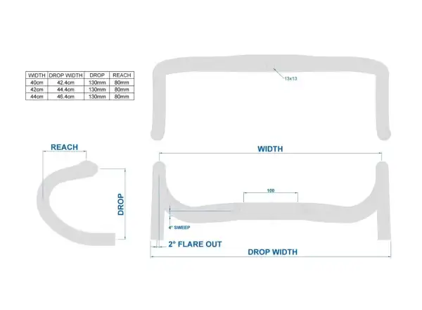 Ritchey Superlogic Evo Curve Internal Routing UD Matte 40 riadidlá
