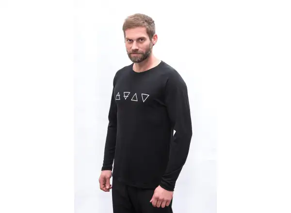 Sensor Merino Blend Elements pánske tričko dlhý rukáv čierna