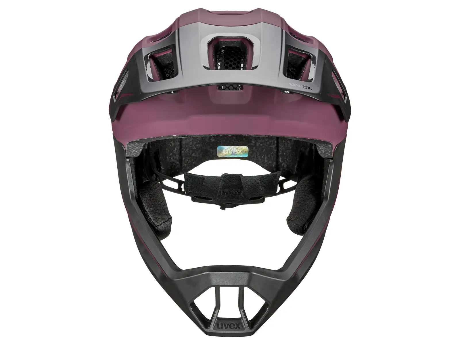 Uvex React JR Fullface MTB prilba Cranberry matt
