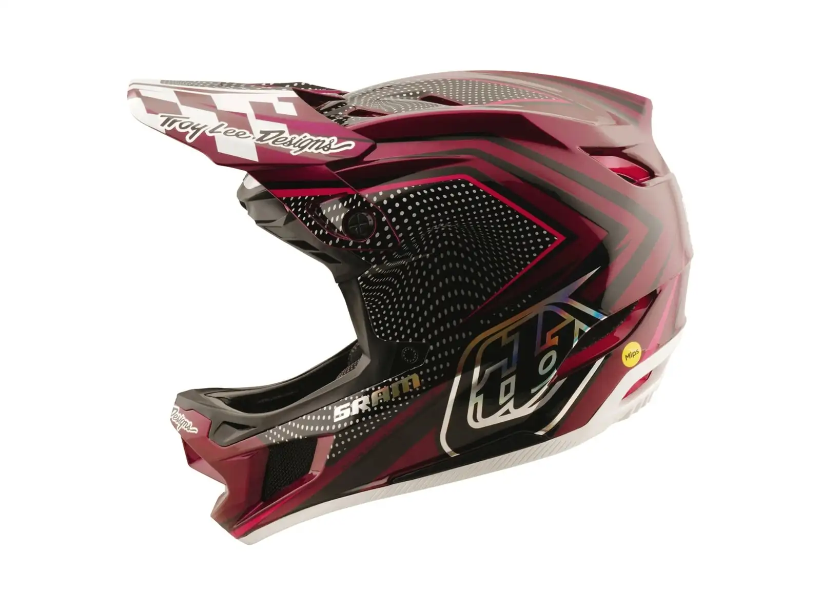 Troy Lee Dsigns x SRAM D4 Carbon prilba Radioscape Black/Berry