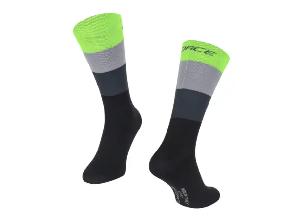 Force Rainbow cyklistické ponožky čierna/fluo