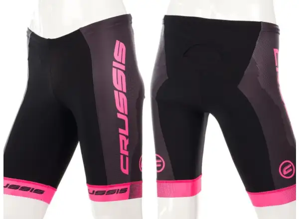 Dámske elastické šortky Crussis black/pink