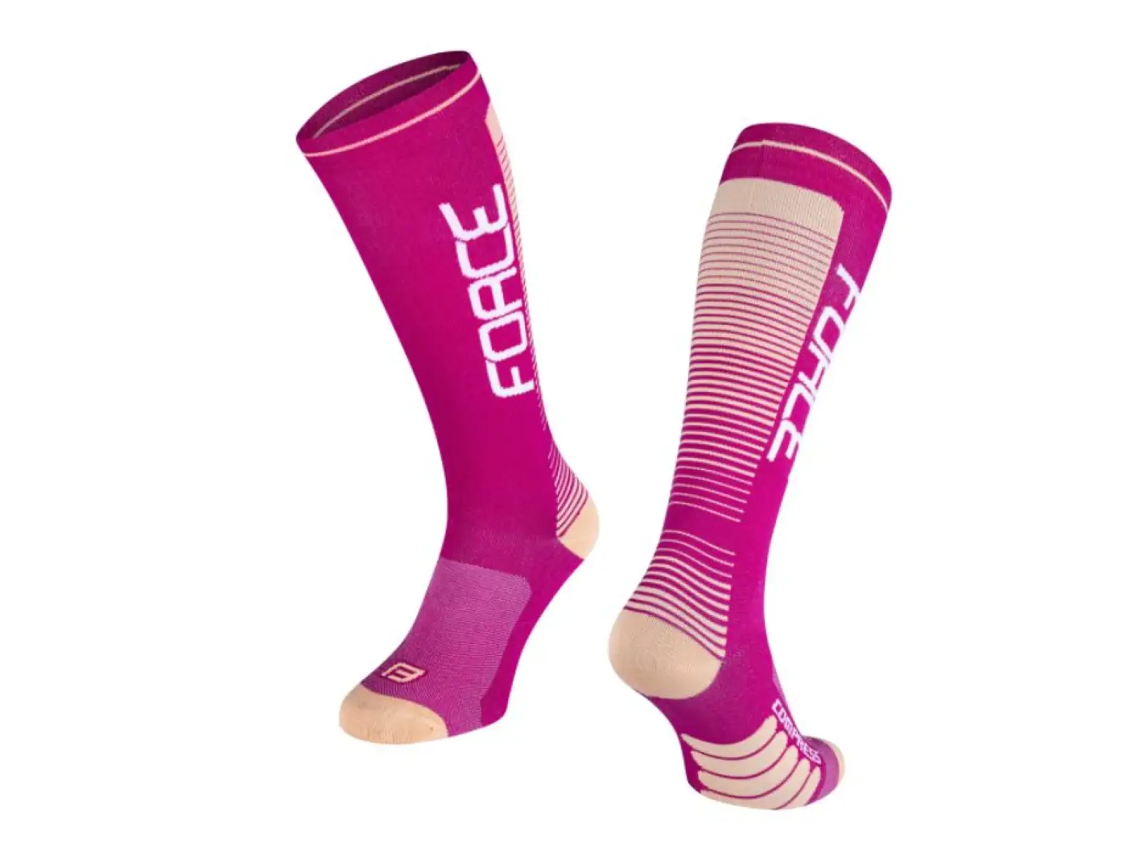 Kompresné ponožky Force fialové/marhuľové