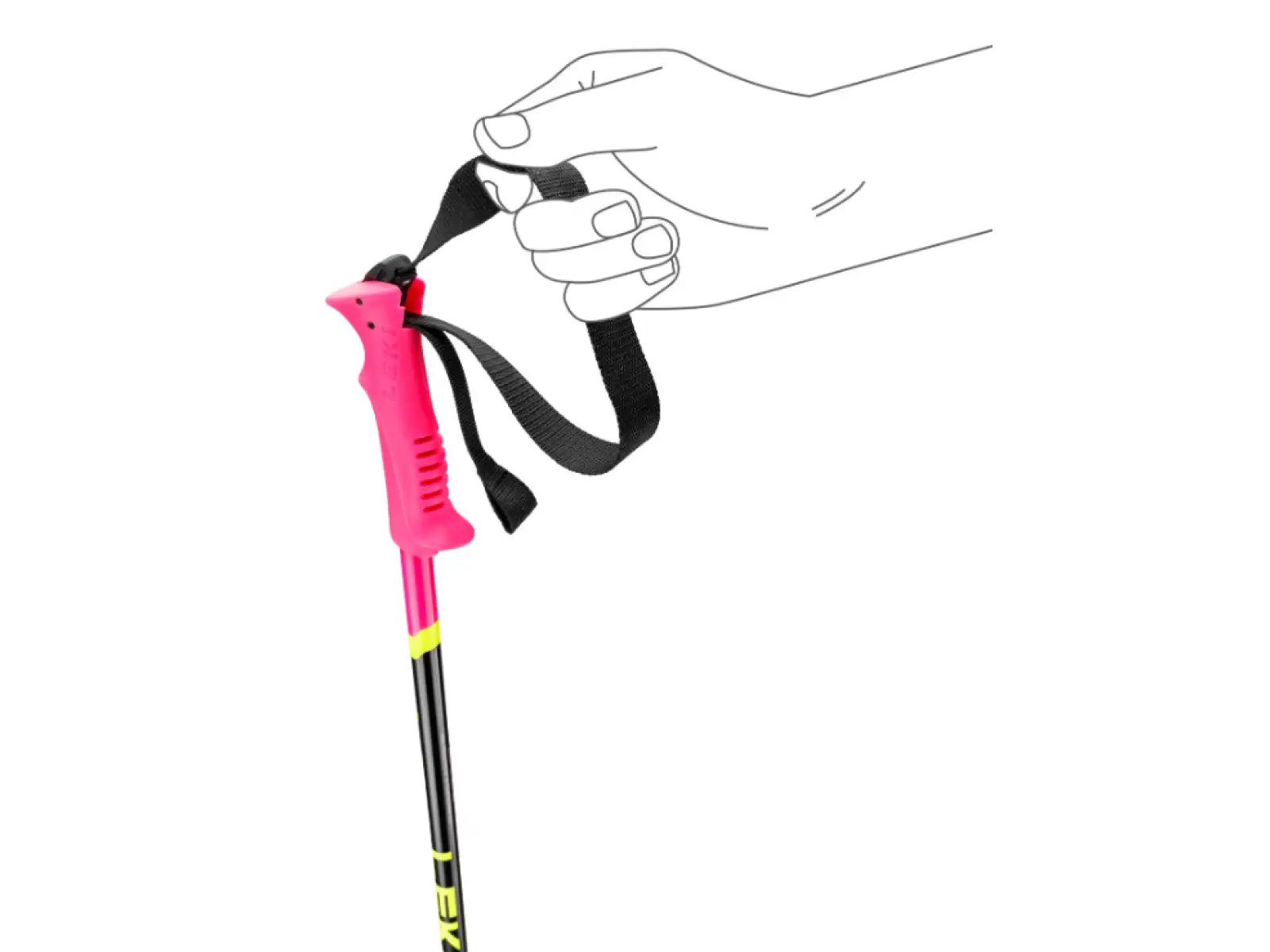 Leki Racing Kids detské zjazdové palice Neon Pink/Black/Neon Yellow