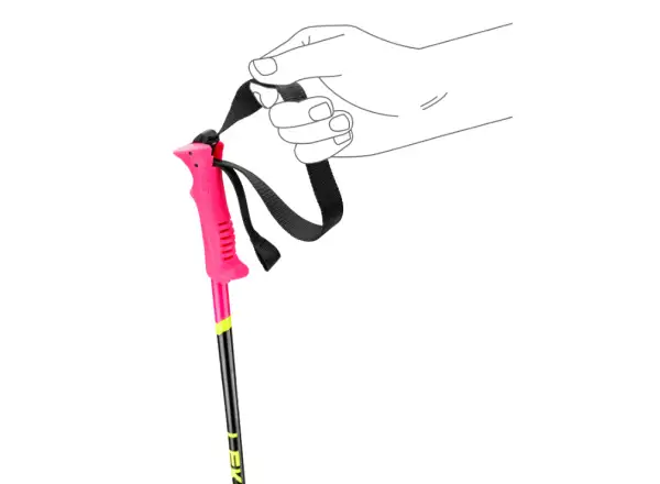 Leki Racing Kids detské zjazdové palice Neon Pink/Black/Neon Yellow