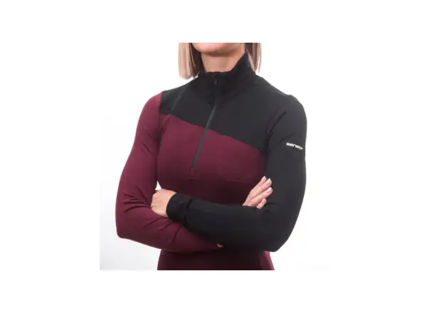 Sensor Merino Extreme dámske tričko dlhý rukáv čierna/Port Red
