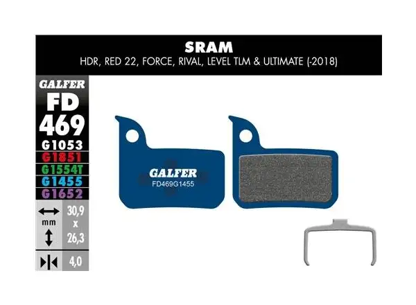 Brzdové doštičky Galfer FD469 Road G1455 pre Sram