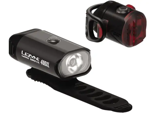Lezyne Mini Drive 400 / Femto USB Drive set svetiel čierna