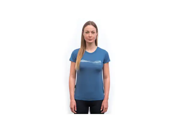 Sensor Merino Air Hills Dámske tričko krátky rukáv Riviera Blue