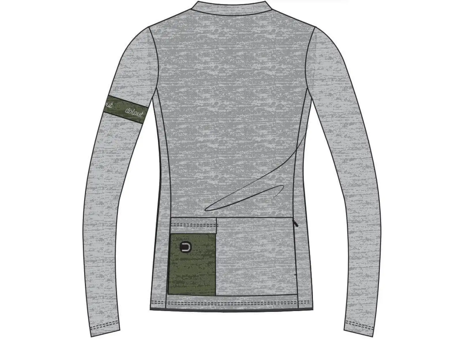 Dotout Glory Dámske tričko s dlhým rukávom Green/Melange Light Grey