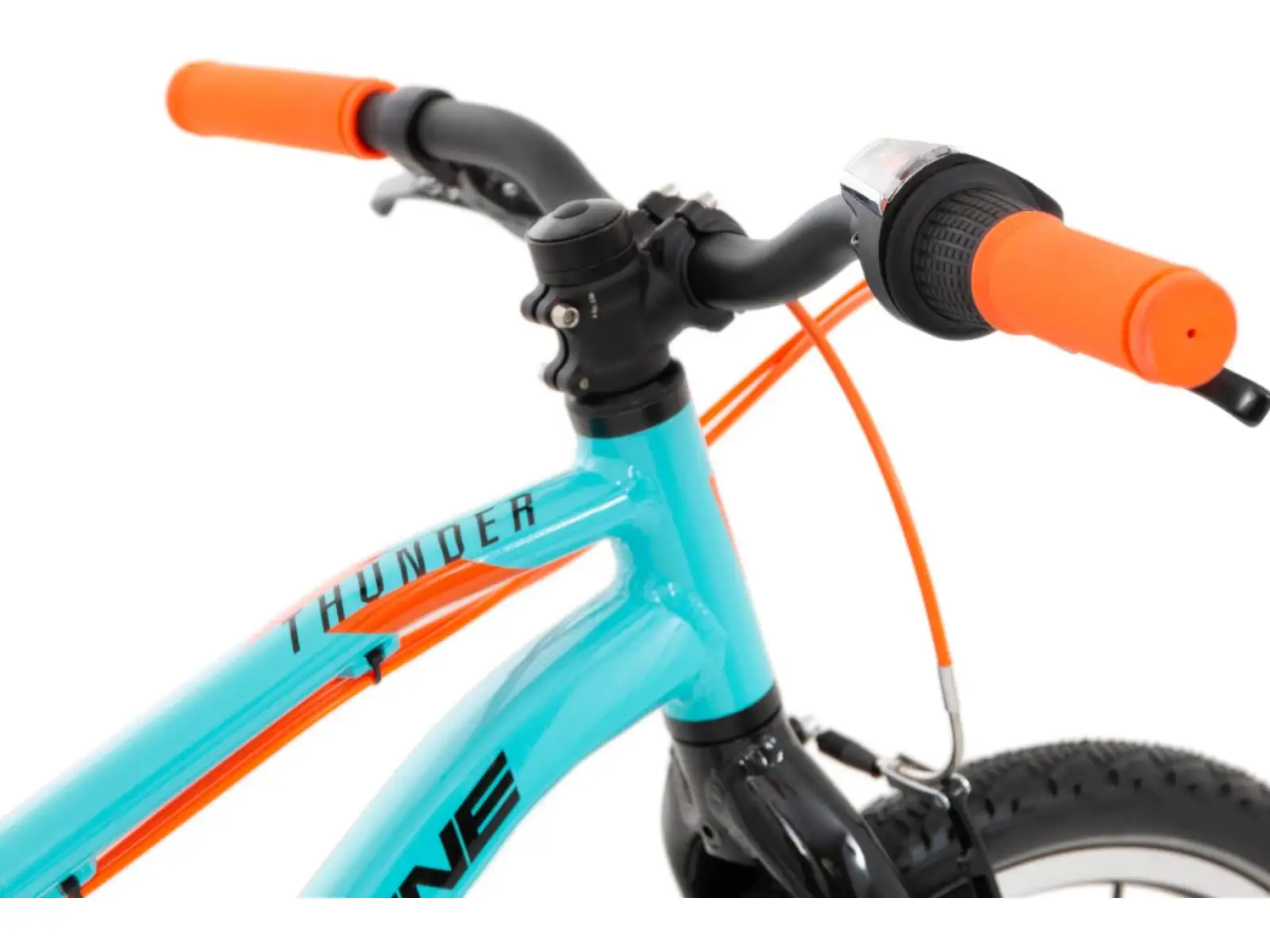 Rock Machine Thunder 20 Gloss Neon Cyan/Black/Orange detský bicykel