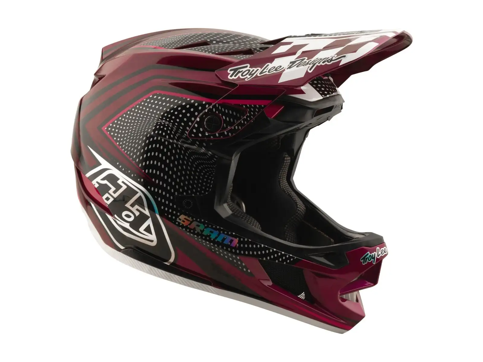Troy Lee Dsigns x SRAM D4 Carbon prilba Radioscape Black/Berry