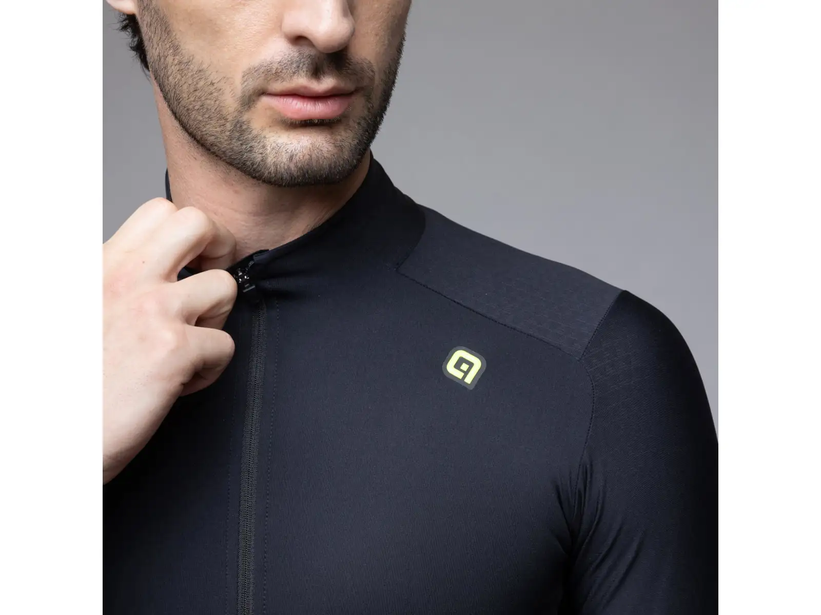 Alé R-EV1 Warm Race pánsky zateplený cyklistický dres Black