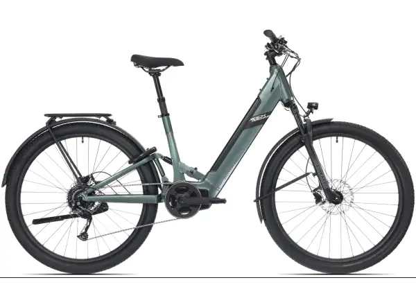 Rock Machine Crossride e450 FS nízkonástupový celoodpružený elektrobicykel Ocean Grey/Black