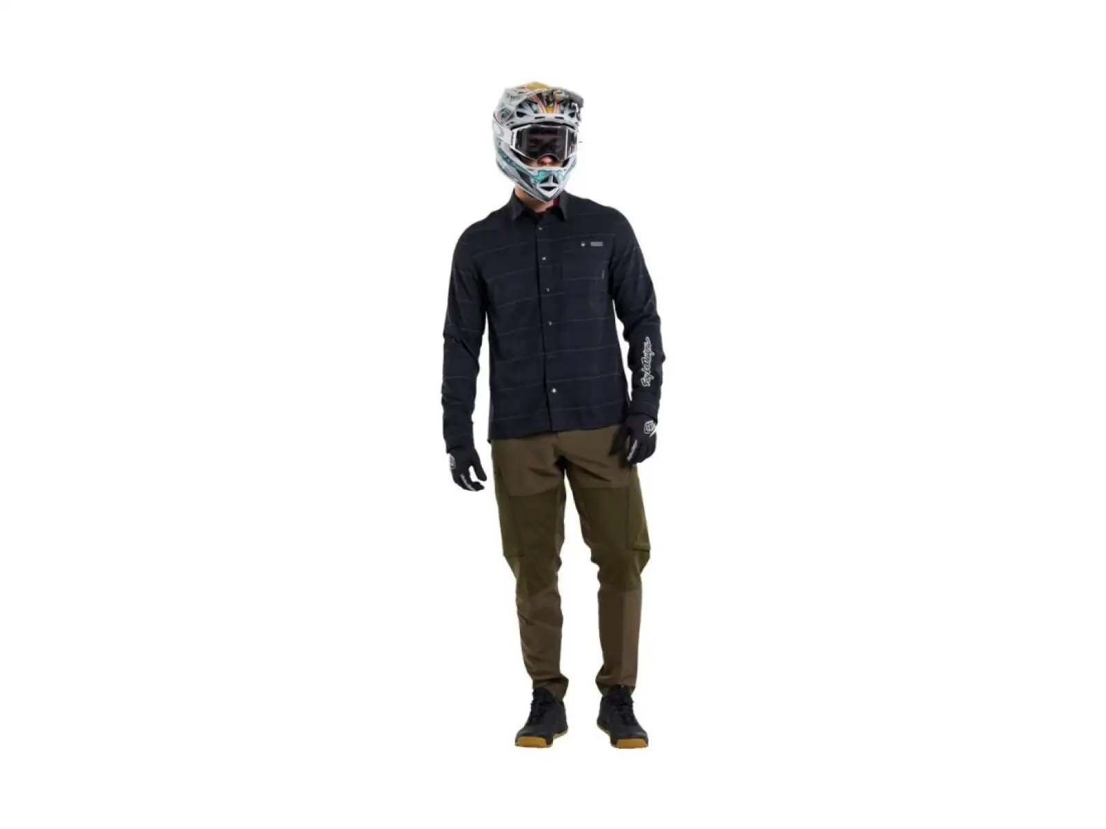 Troy Lee Designs Grind Flannel pánska košeľa Plaid Carbon