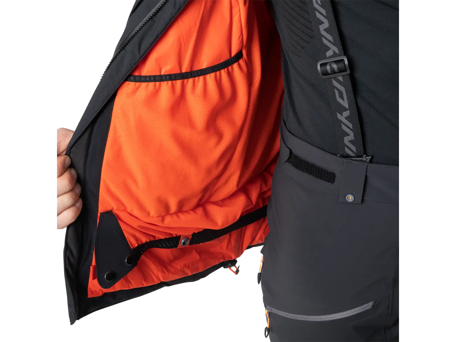 Dynafit Free Infinium Hybrid pánske nohavice s náprsenkou Black out