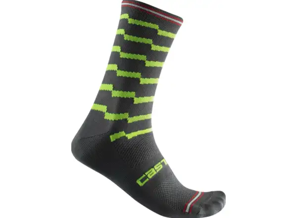 Castelli Unlimited 18 Vysoké ponožky Dark Grey/Lime