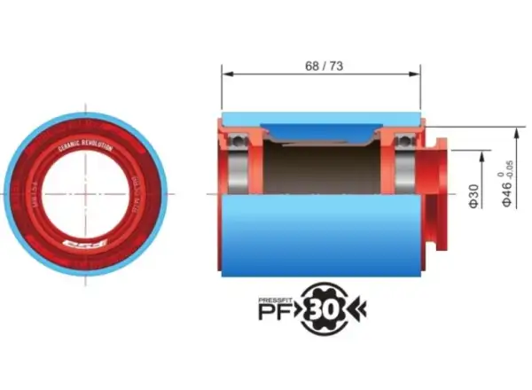 FSA BB-PF7000 Press Fit misky BB46 MTB