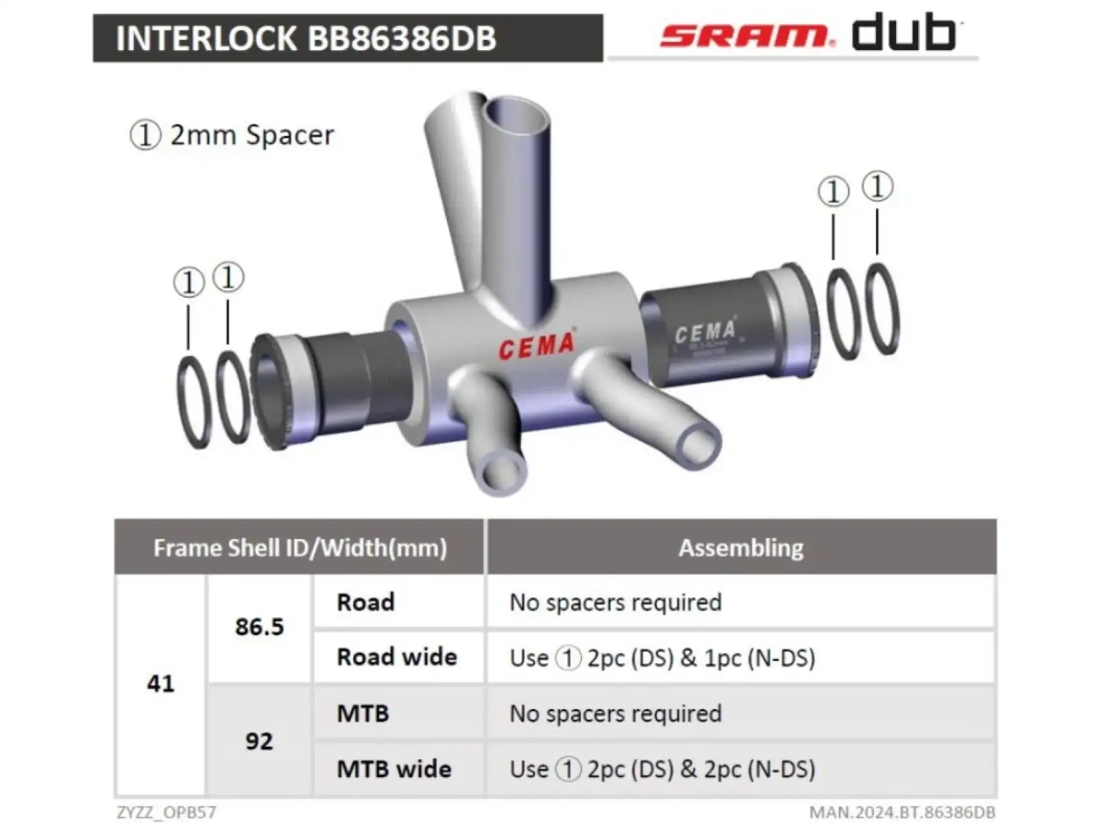Cema stredové zloženie BB86-BB92 pre DUB osku