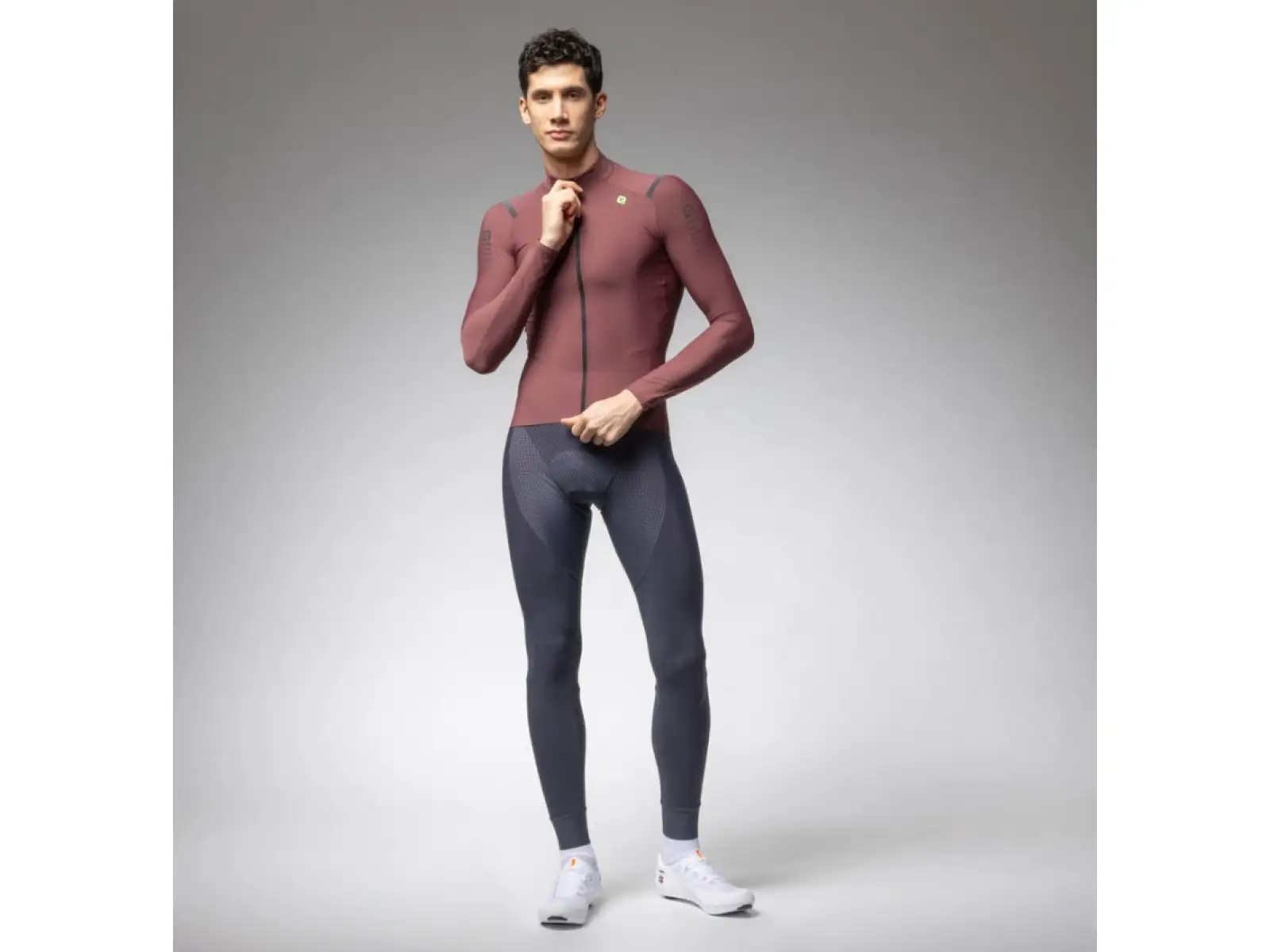 Alé R-EV1 Warm Race pánsky zateplený dres dlhý rukáv Burgundy