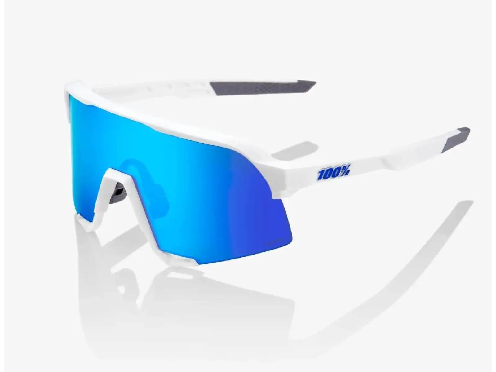 100% S3 okuliare Matte White/HiPER Blue Multilayer Mirror