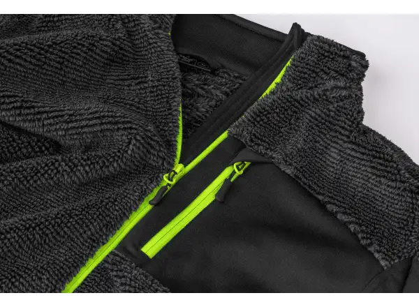 Etape Warmer pánska mikina antracit/žltá fluo