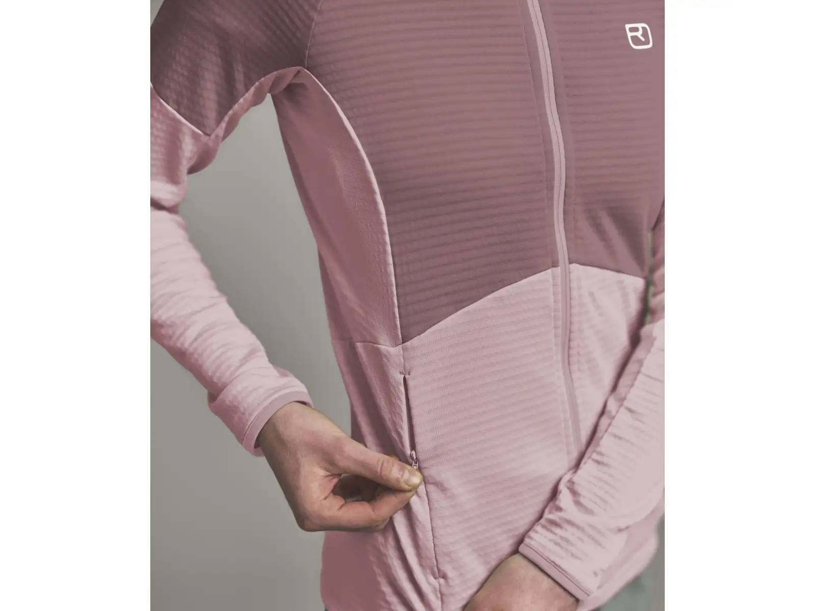 Ortovox Fleece Light Grid Hoody dámska mikina Dawn Rose