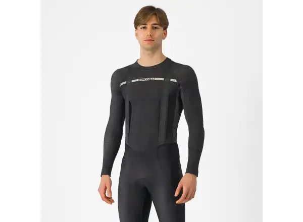 Castelli Merino pánske spodní triko dlhy rukav Black