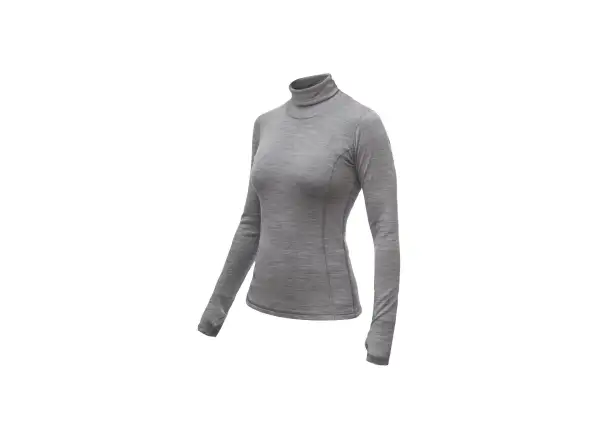 Sensor Merino Bold Roll Neck dámske tričko dlhý rukáv Cool Gray