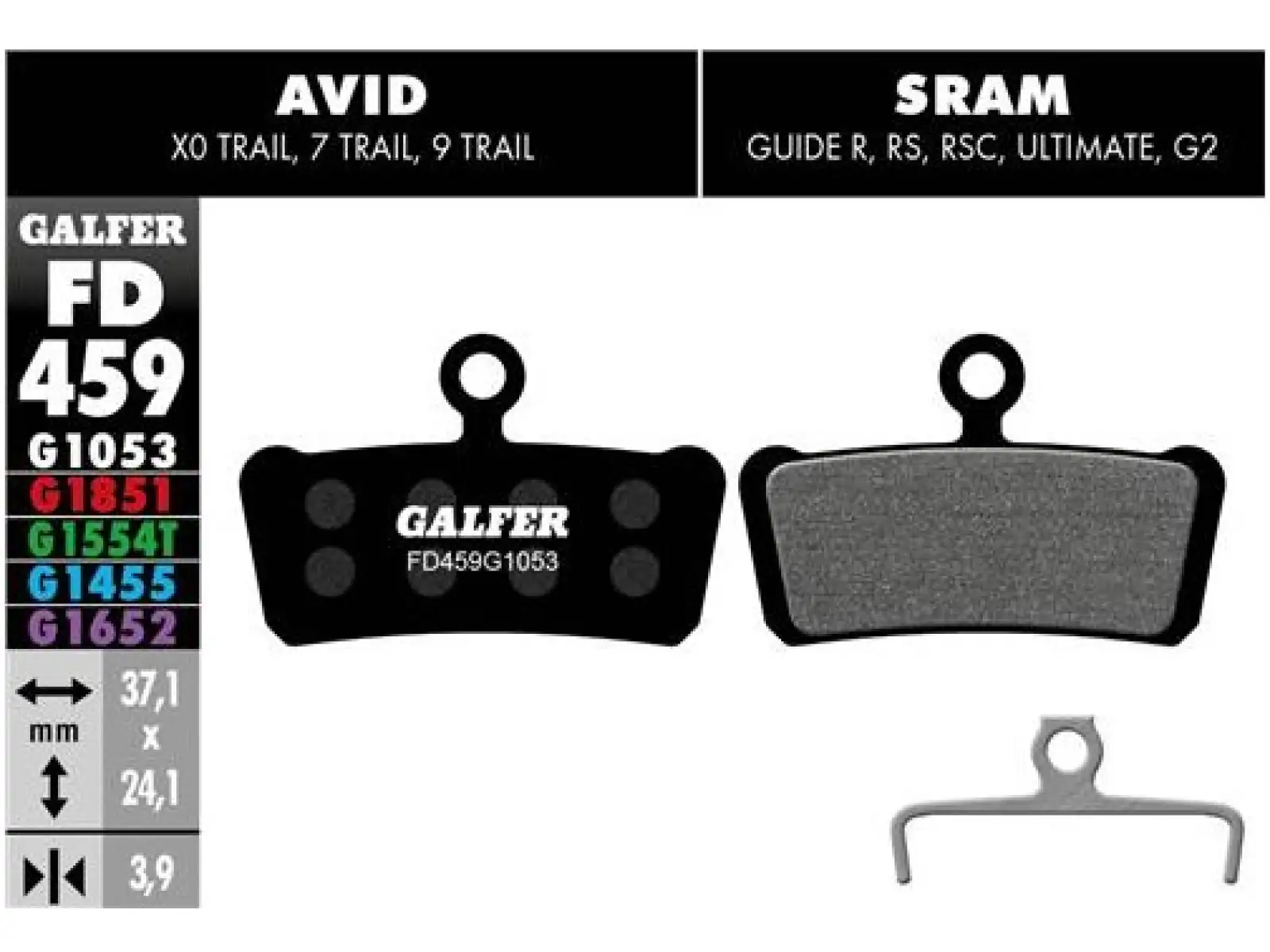 Galfer FD459 Standard G1053 brzdové doštičky pre Avid/Sram