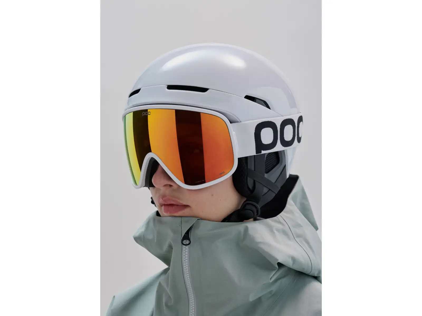 POC Vitrea Mid lyžiarske okuliare Hydrogen White/Partly Sunny Orange