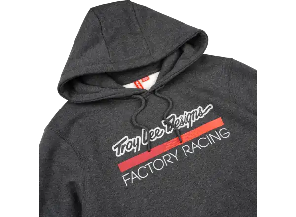 Troy Lee Designs Factory Racing pánska mikina Black heather/Red