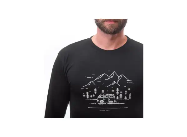 Sensor Merino Active PT Van Life pánske tričko dlhý rukáv čierna