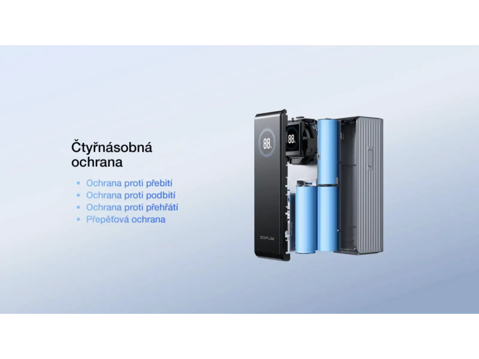 EcoFlow RAPID Power Banka (25000mAh,170W) 2x100W zabudovaný USB-C kábel - strieborná
