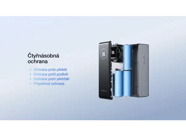 EcoFlow RAPID Power Banka (25000mAh,170W) 2x100W zabudovaný USB-C kábel - strieborná