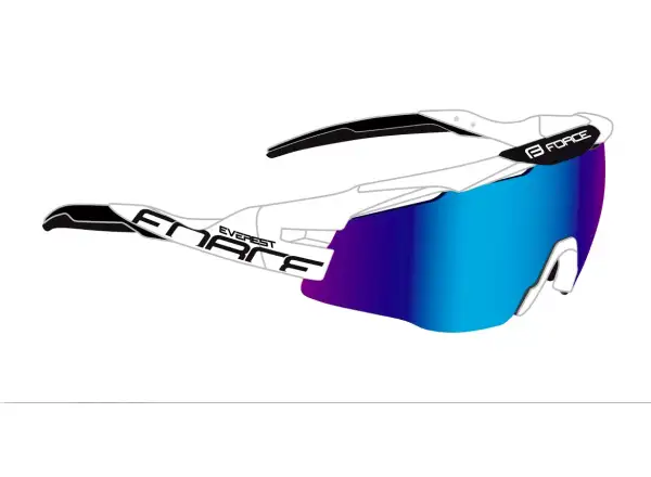 Slnečné okuliare Force Everest biele/čierne/modré sklo