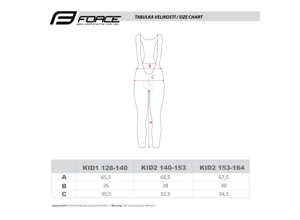 Force Reflex Line Kid detské nohavice s vložkou a trakmi